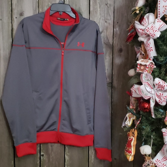 Under Armour Other - Under Armour NWTS Gray Red Sweat Jacket